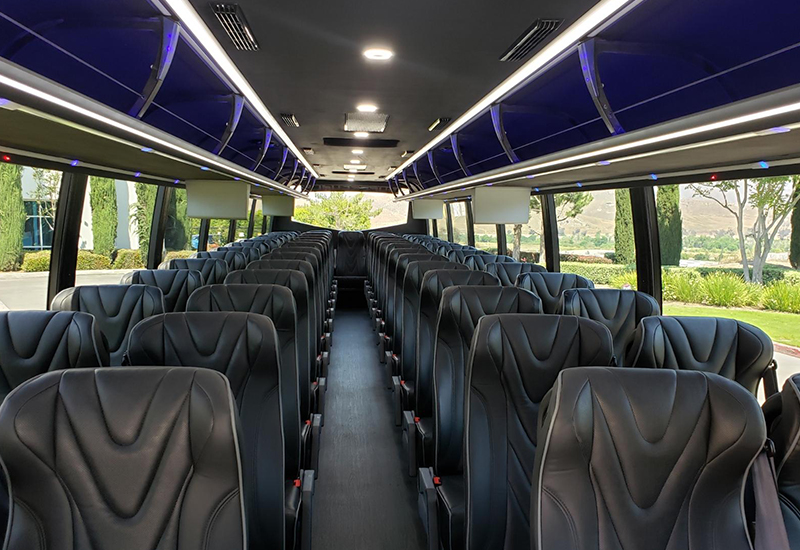 reclining seats on charter bus